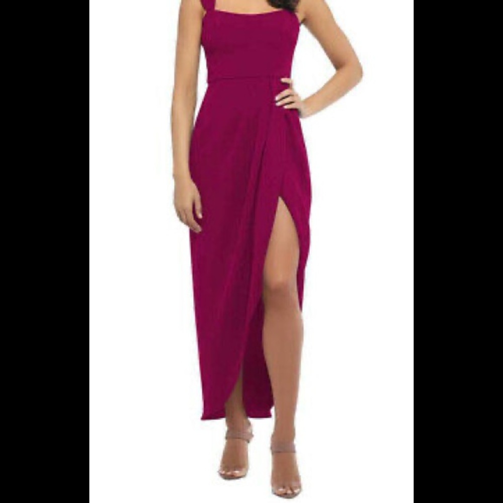 Xscape Elegant Sheath Dress Size 2 – Double-Strap, Front Slit